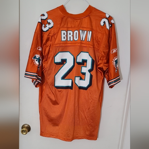 Miami Dolphins Reebok NFL Jersey #32 Ronnie Brown Size Large - Picture 4 of 6